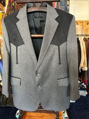 Men's Two-Tone Gray Western-Inspired Blazer- made in USA
